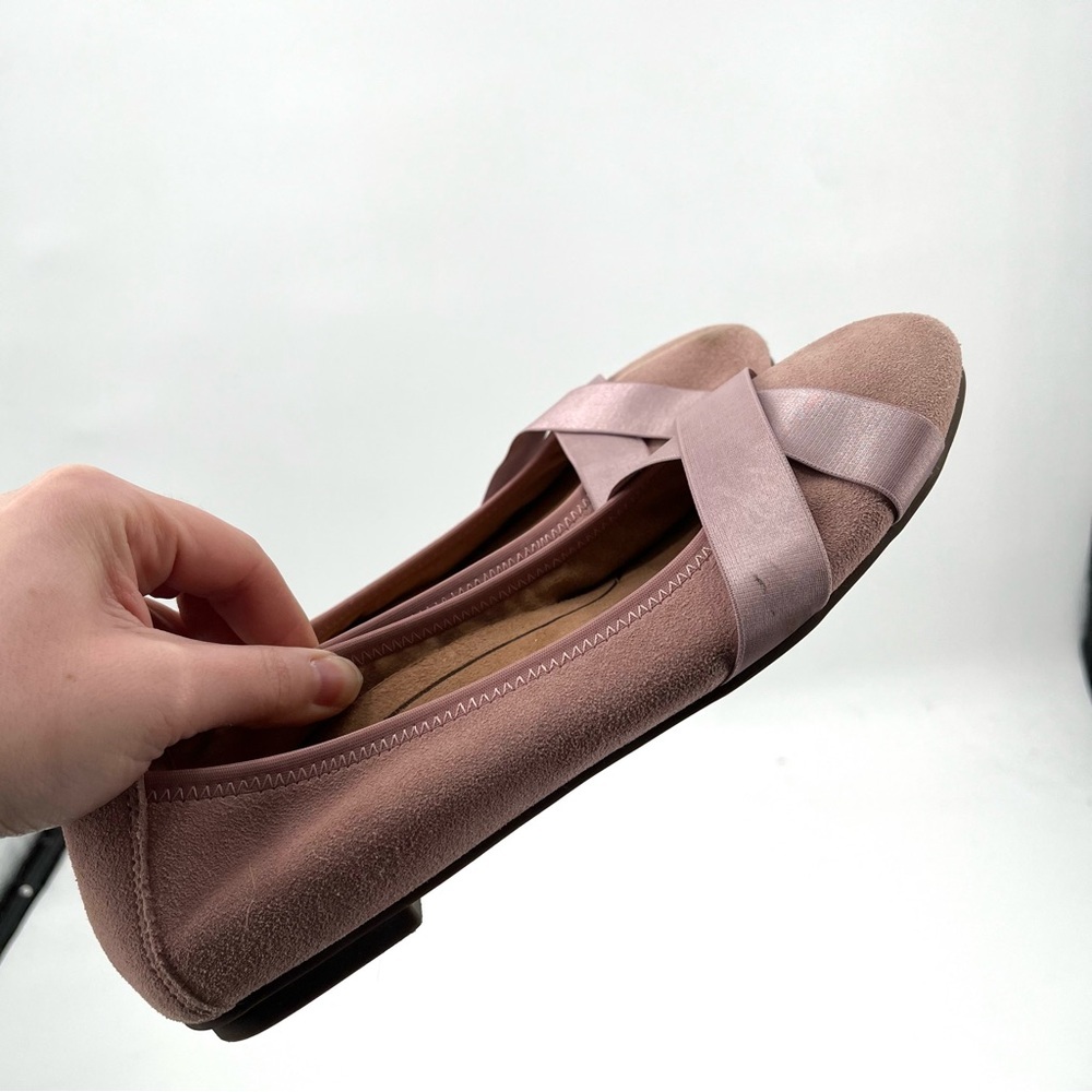 VIONIC Maria Ballet Flats 8.5 Suede Leather Blush Pink Slip On Comfort Flat Shoe - Picture 9 of 9